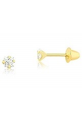 stunning shining white cz stud earrings for kids 